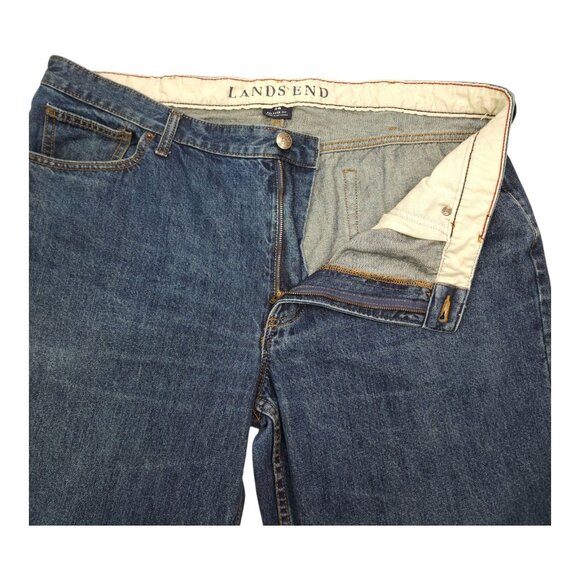 Lands End Mens Relaxed Fit Jeans Waist 44" Inseam 29" Blue Denim Cotton - Picture 4 of 9
